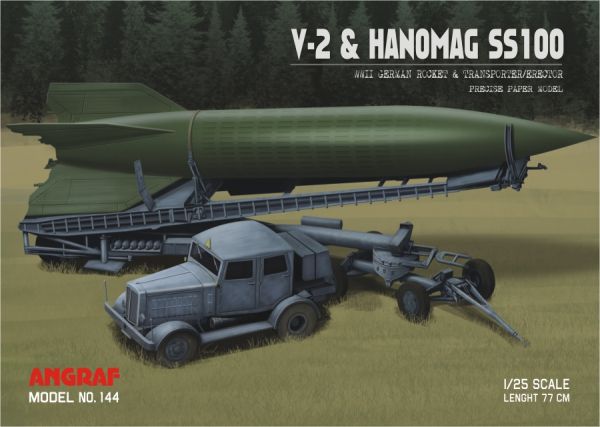 Rakete Aggregat 4 (V2), mobile Startrampe („Meillerwagen"), Zugmaschine Hanomag SS100 1:25