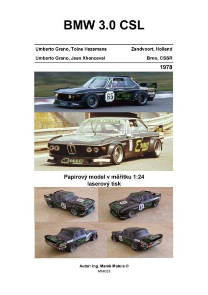 Rennwagen BMW 3.0 CSL (Rally in Zanvoort/Holland und Brno/Tschechoslowakei 1978) 1:24