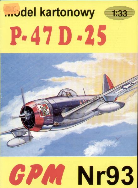 Republic P-47D-25 Thunderbolt der USAAF 1:33 glänzender Silberdruck, ANGEBOT