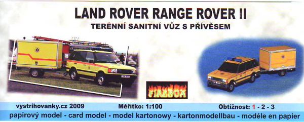 Rettungsfahrzeug Land Rover Range Rover II mit einem Anhänger 1:100