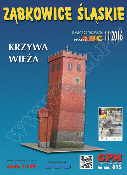 Schiefer Turm aus Zabkowice Slaskie / Frankenstein in Polen 1:150