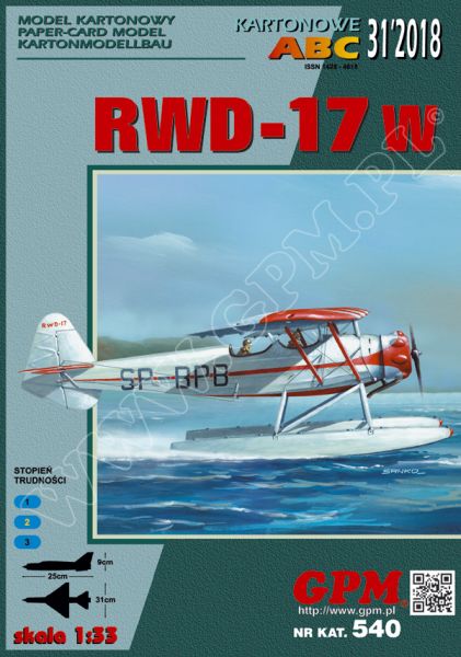 Schul-/Übungs-Wasserflugzeug RWD-17W (1938) 1:33