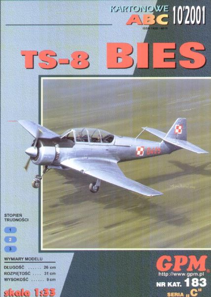 Schul- und Trainingsflugzeug TS-8 Bies Polnischer Luftwaffe 1:33