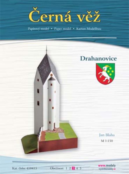 Schwarzer Turm als Drahanovice/Drahanowitz aus dem 13./14. Jh 1:150