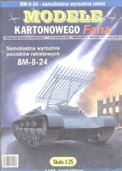 Selbstfahrlafette T-60 mit Raketenwerfer BM-8-24 1:25 übersetzt