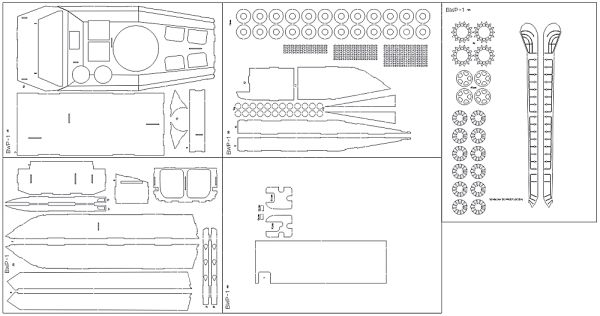Spanten-/Rad-/Detailsatz für Schützenpanzer BWP-1 (BMP-1) 1:25 GPM 539