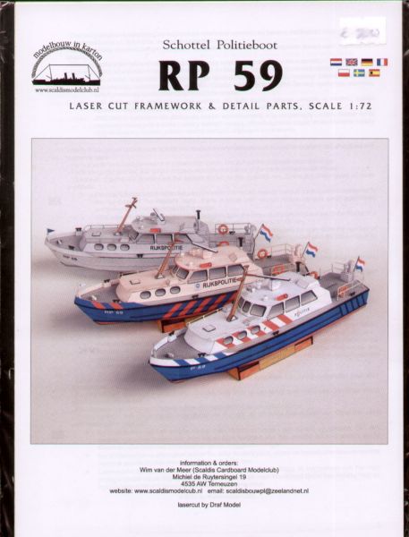 Spanten- und Detailsatz für holländische Polizeiboote RP 59 1:72