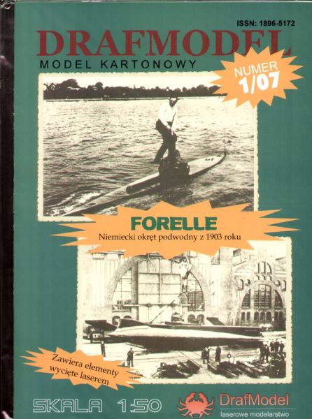 U-Boot Forelle (1903) 1:50 inkl. Lasercut-Spantensatz