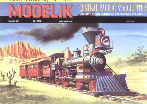 US-Lokomotive Central Pacific N°.60 Jupiter (1869)1:25 übersetzt