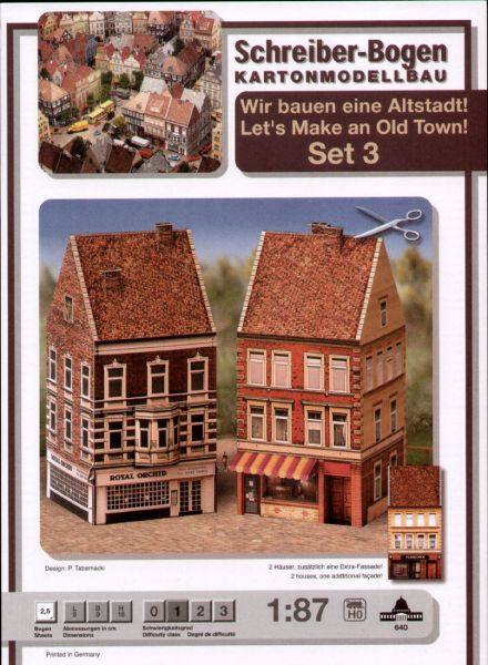 Altstadt-Set Nr.3 mit Restaurant und ein Ladengeschäft 1:87 deutsche Anleitung