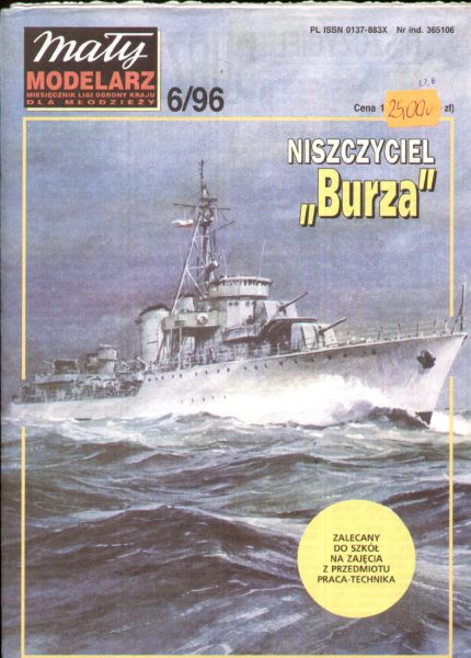 Zerstörer ORP Burza (Zustand als Museumsschiff 1960/75) 1:200 ANGEBOT