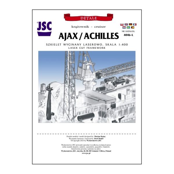 Lasercut-Spantensatz für Ajax- oder Achlilles-Kreuzer, 1:400 (JSC 404b-L)