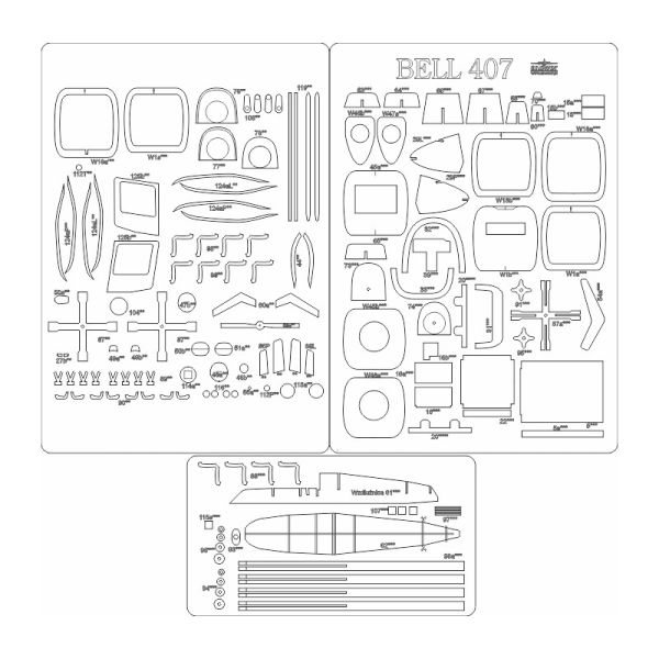 LC-Spanten-/Detailsatz für Hubschrauber Bell 407GX polnischer Polizei 1:33 Answer (KS 5/2024)