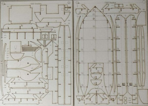 Spantensatz für Mittelrad-Katamaran-Snagboat (Hakenboot) / gepanzertes Flusskanonenboot / Monitor USS Benton (1862) 1:200 Paper Modeling 364