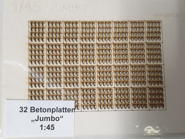 Betonplatten "Jumbo" 32 Stück 1:45 Ganz-Lasercut-Modell
