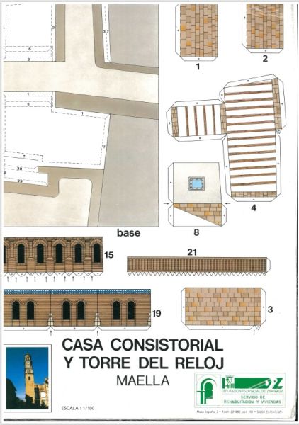 Casa Consistorial y Torre del Relou, Maella (Das Rathaus von Maella) / Spanien 1:100