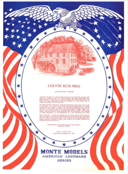 Colvin Run Mill (Getreidemühle mit Wasserrad) in Fairfax County, Virginia, USA 1:120