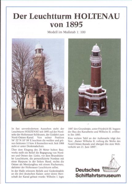 der Leuchtturm HOLTENAU von 1895  1:100, Angebot