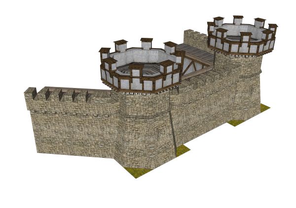 ein Segment eines mittelalterlichen Stadtmauerwerkes 1:87