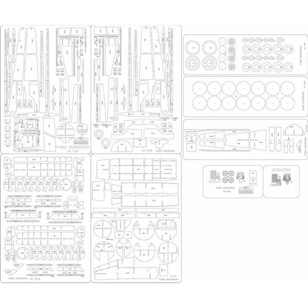 Spanten-/Rad-/Detailsatz für Northrop F-89J Scorpion (1947) 1:33 Angraf Nr. 255