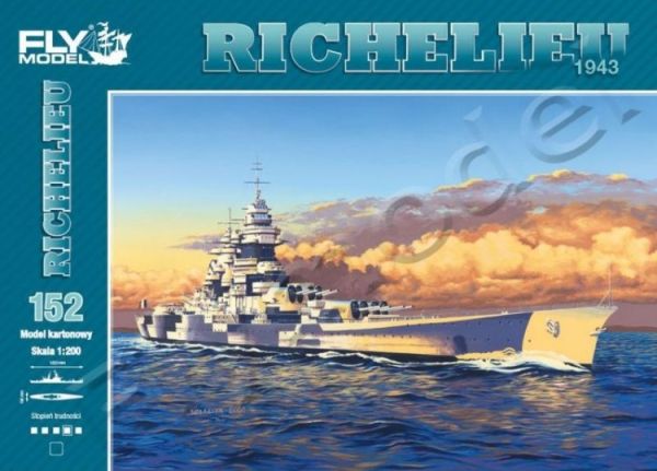 französischer Linienschiff Richelieu (1943) 1:200 inkl. Spantensatz, übersetzt