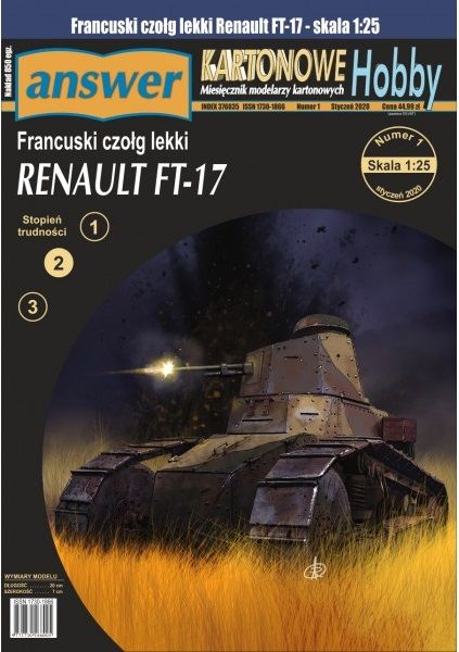 französischer Panzer Renault R17 (FT-17) aus dem 1930ern 1:25