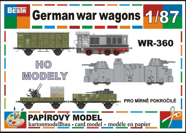 5 deutsche militärische Eisenbahnfahrzeuge aus dem 2. WK 1:87 (H0)
