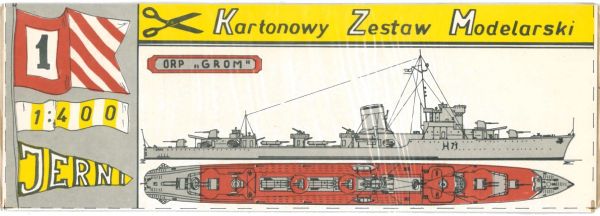 polnischer Zerstörer ORP Grom H-71 im Bauzustand und Tarnbemalung aus dem Jahr 1940 1:400