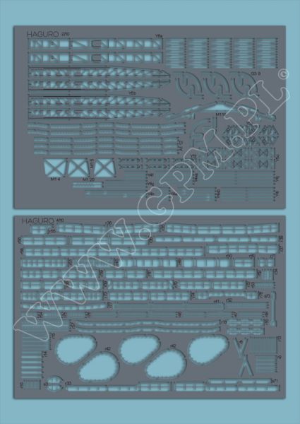 LC-Detail-/Relingsatz für schwerer Kreuzer IJN Haguro (Bauzustand und Waffenkonfiguration Februar 1942 oder 1945) 1:200 GPM Nr. 623