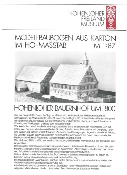 Hohenloher Bauernhof um 1800 1:87 (H0)