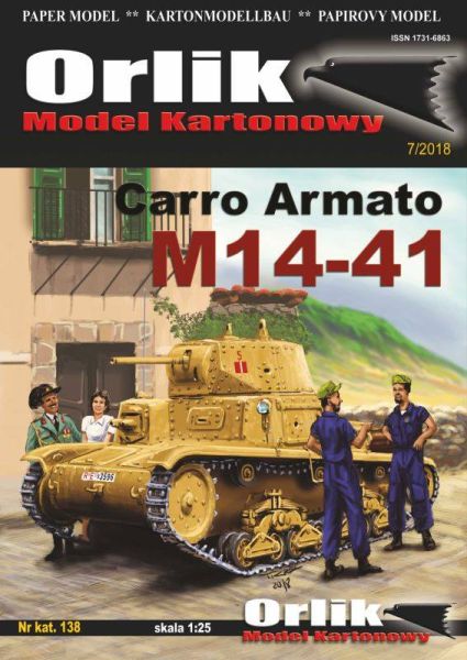 italienischer Mittelpanzer Carro Armato Fiat M14-41 in 3 optionalen Kennzeichnungen 1:25