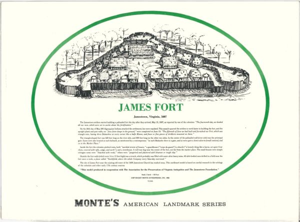 James Fort, Jamestown, Virginia / USA (1607) 1:120 umfangreich