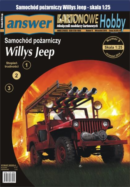 leichter Feuerwehrwagen Willys Jeep 1:25