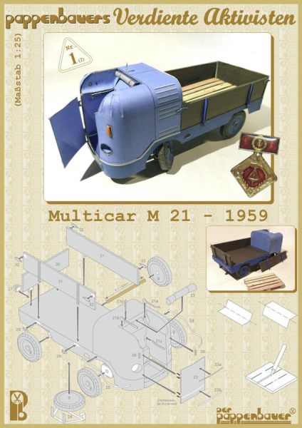 Multicar M21 - Dieselkarre DK 2004 (kurz DK 4), DDR 1959 1:25 blau