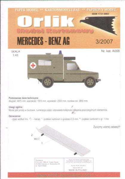 militärischer Krankenwagen Mercedes-Benz 1:43 einfach, ANGEBOT