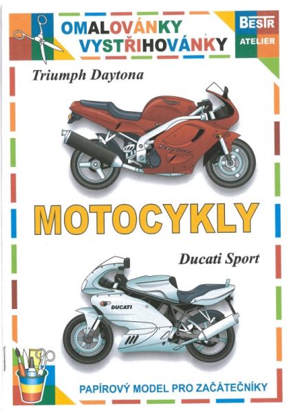 zwei Motorräder: Triumph Daytona und Ducati Sport + Malbuch