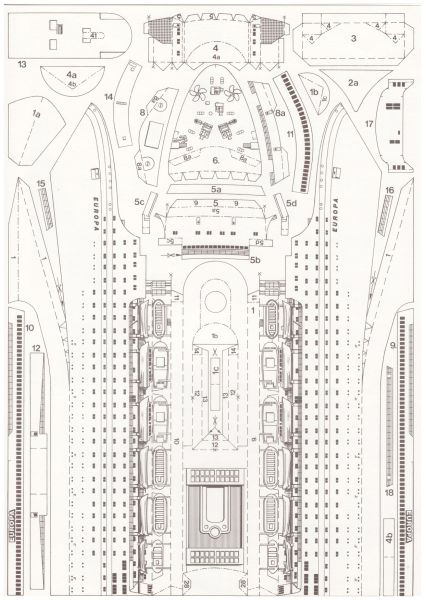 Kreuzfahrtenschiff ms Europa als Weißmodell, (Maßstab 1:400 / :500?)