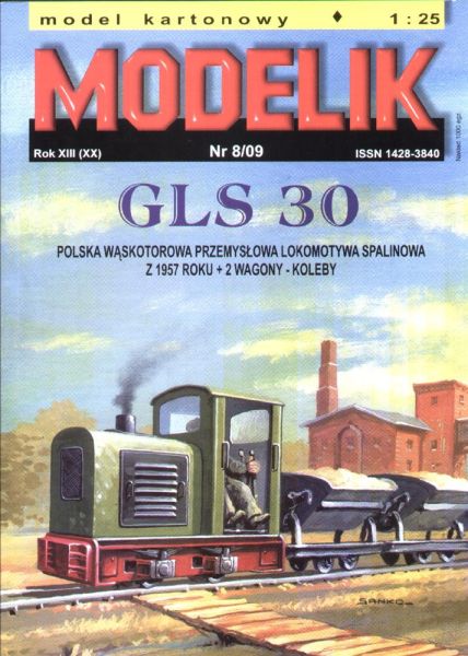 poln. Diesel-Werklokomotive GLS 30 + 2 Seitenkipper (1957) 1:25