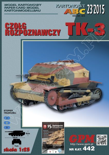 polnische Aufklärungs-Tankette TK-3 1:25 inkl. LC-Spanten-/Detail-/Kettensatz