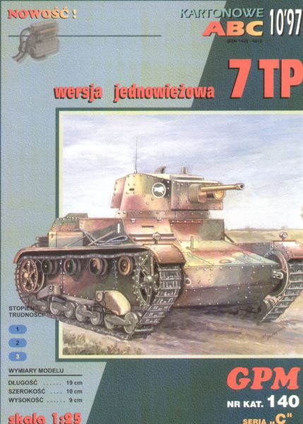 polnischer Leichtpanzer 7TP (Ein-Turm Version) vom 1937 1:25, ANGEBOT