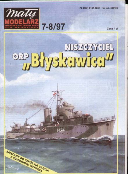 polnischer Zerstörer ORP Blyskawica H-34 (1944) 1:200