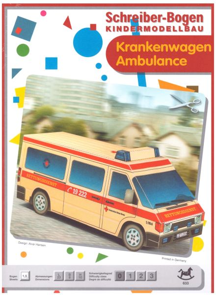 Kindermodell "Krankenwagen" mit deutscher Anleitung