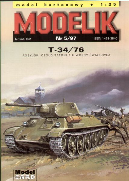 sowjetischer Mittelpanzer T-34/76 der Roten Armee (1940) 1:25 Offsetdruck