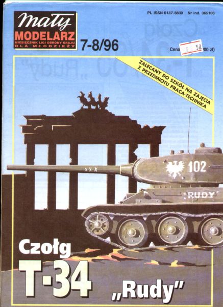 sowjetischer Panzer T-34/85 Rudy aus der TV-Serie 1:25