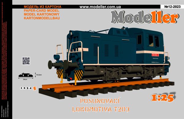 Diesellokomotive für den Rangierdienst T203 Kaluga der CD (Ceske drahy) 1:25 1:25 mit Dieselaggregat-Modell