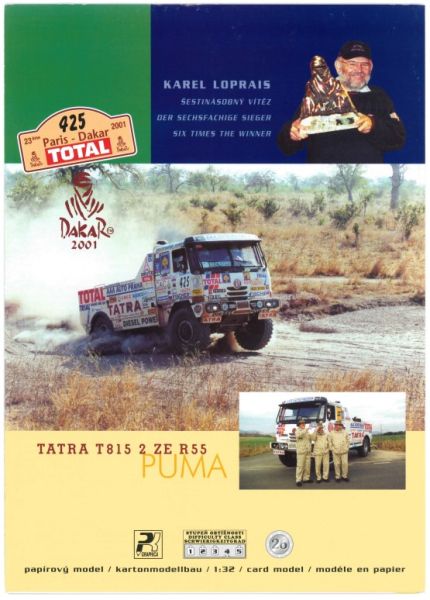 Tatra Puma T815 2 ZE R55 (Fahrzeug #425, gefahren vom Karel Loprais, Gewinner der Rallye Paris - Dakar 2001) 1:32