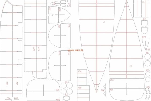 LC-Spanten-/Detailsatz für Schlachtschiff USS Texas BB-1 (1892) 1:200 WAK Nr. 7/24