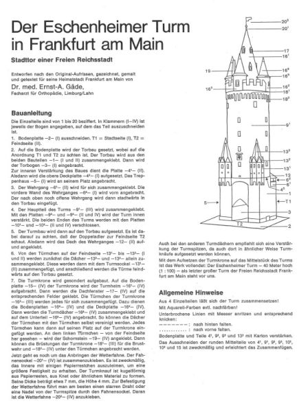 der Eschenheimer Turm (1433) in Frankfurt am Main (Stadttor einer freien Rechstadt) 1:100