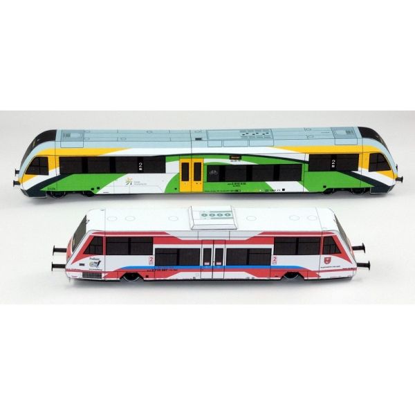 zwei „Schienenbusse“ - einteilige Dieseltriebwagen: Baureihe SA105 und SA135 1:87 einfach