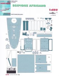italienischer Leichtkreuzer Scipione Africano 1:250 LC-Kartonmodellbausatz, extrem²